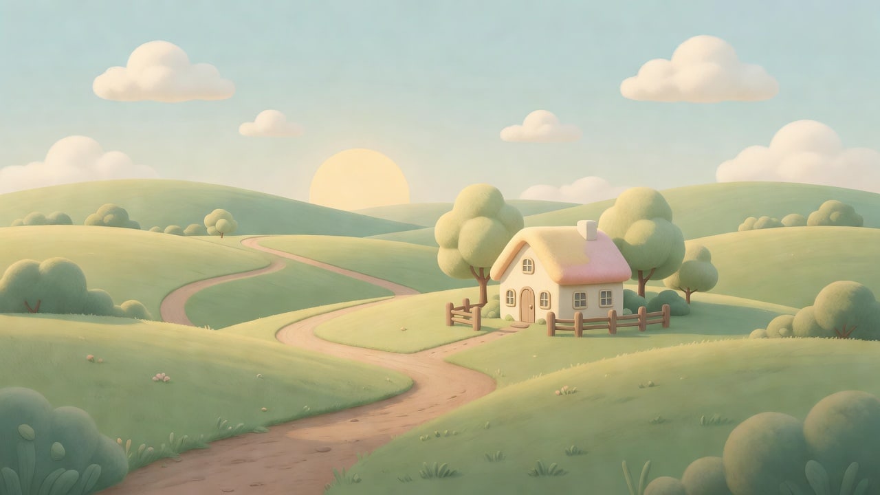 Cozy Pastel Countryside Backdrop