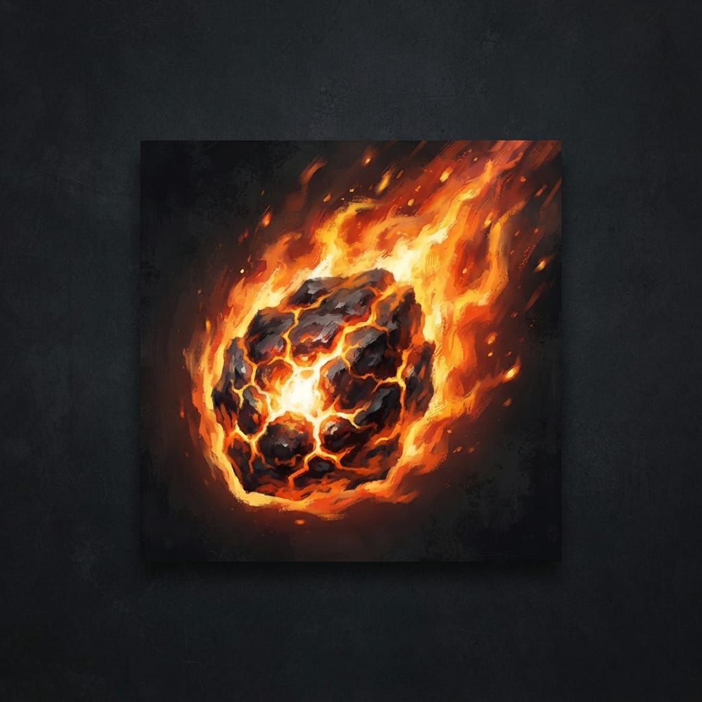 Image: Square game skill icon, dark charcoal background.