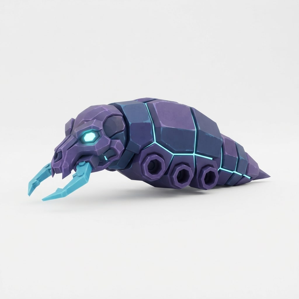 Image: The legless body of a small robotic insect creatur