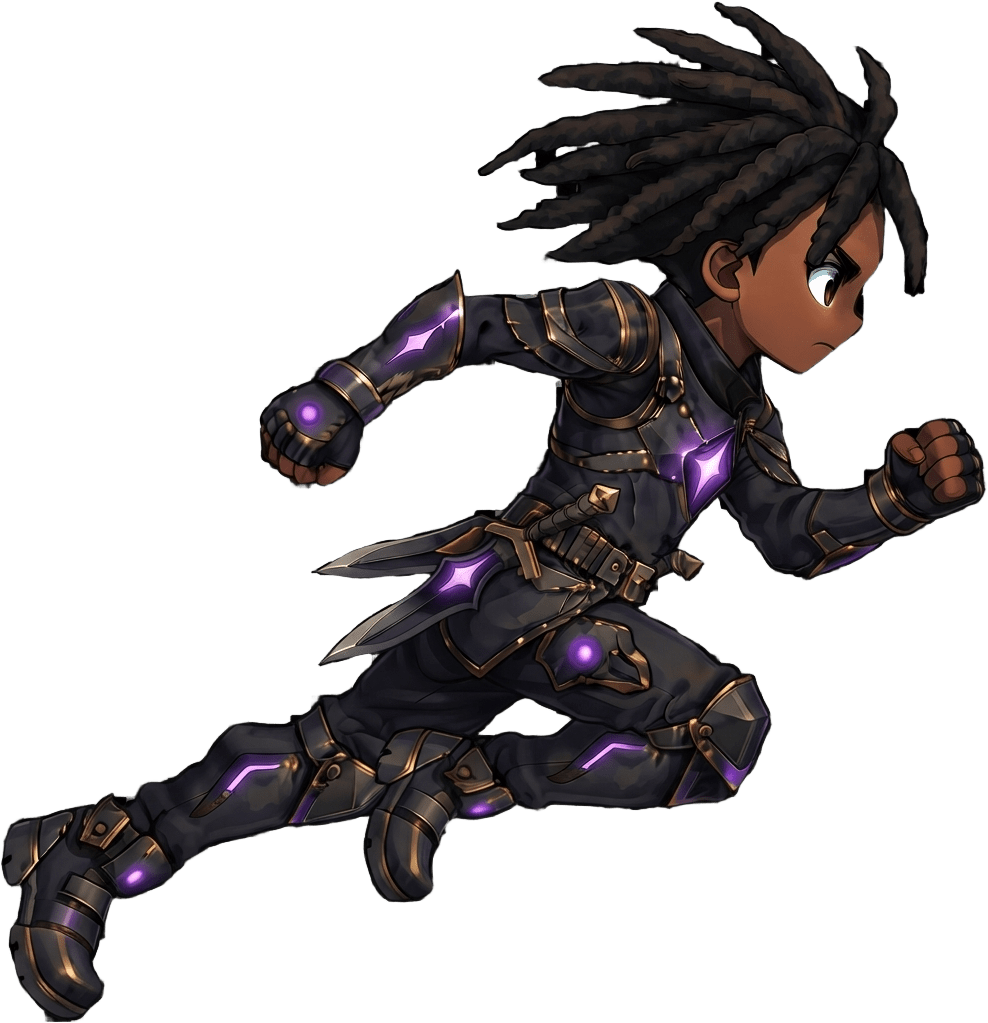 Image: FULL BODY side view, EXACT same character, run cyc