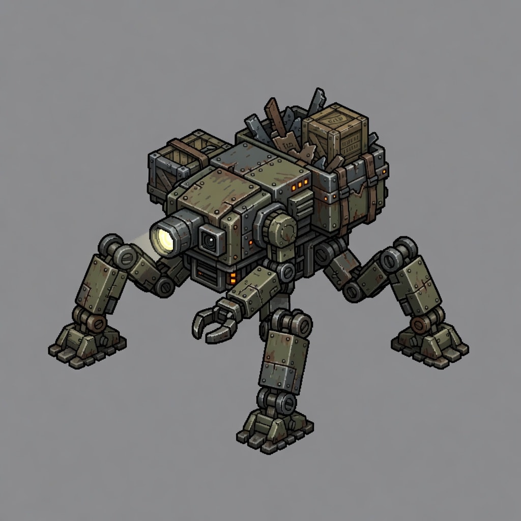 Beneath the Ashes Land-Walking Resource Robot