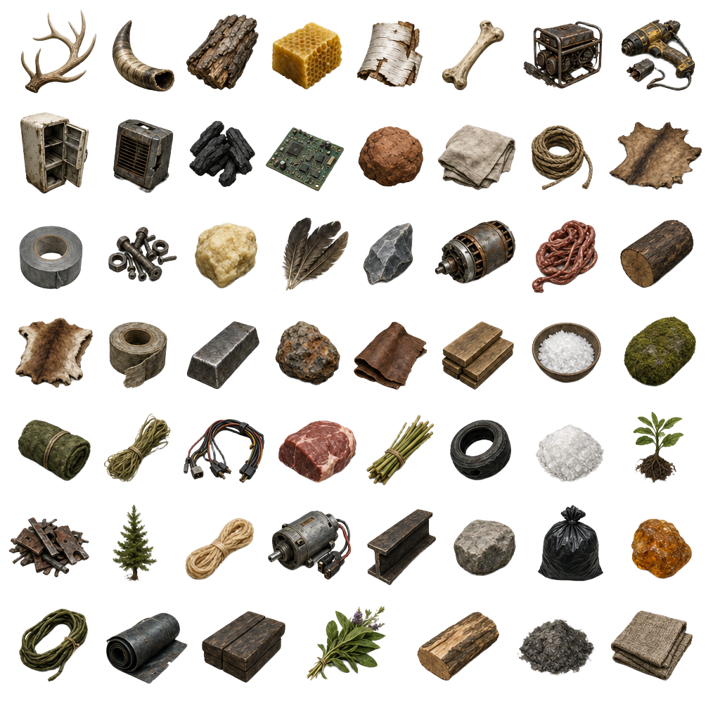 A survival game inventory UI kit