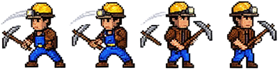 Pixel Art Miner Sprite Sheet