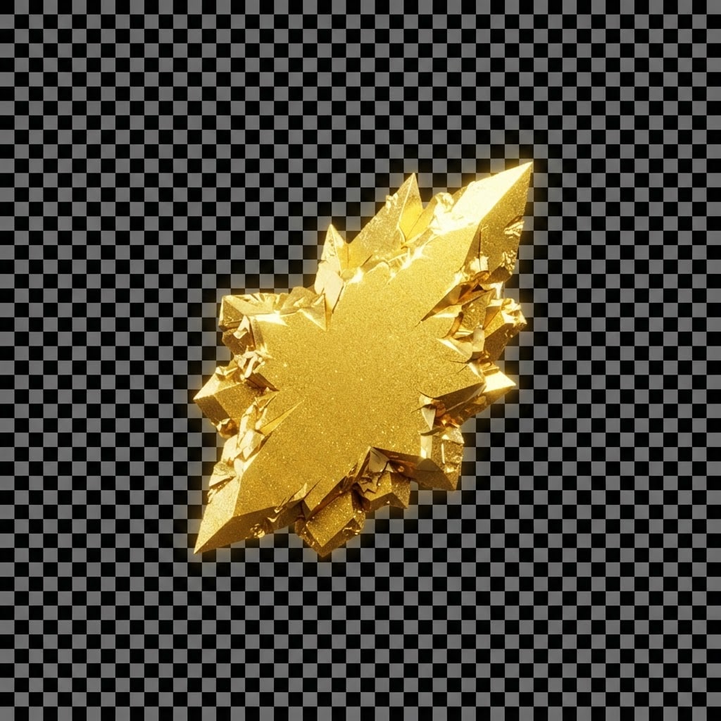 Image: Single irregular crispy gold dust flake particle s