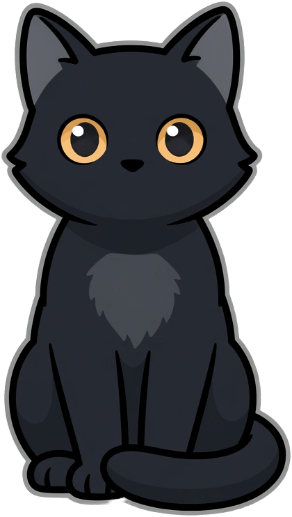 Black Cat Sitting - Menu Decor (1 / 2)