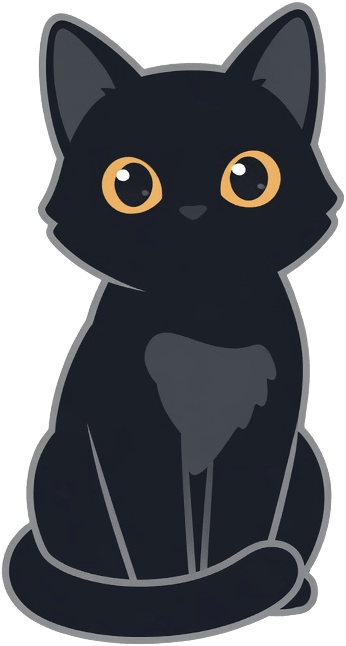 Black Cat Sitting - Menu Decor (2 / 2)