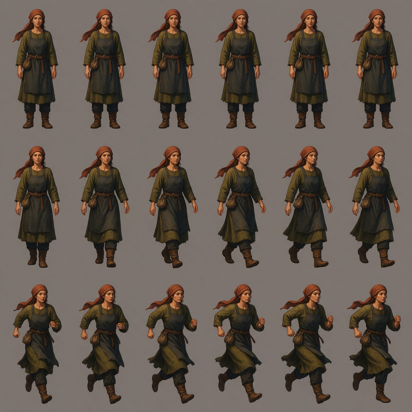 Mera Peasant Locomotion Sprite Sheet