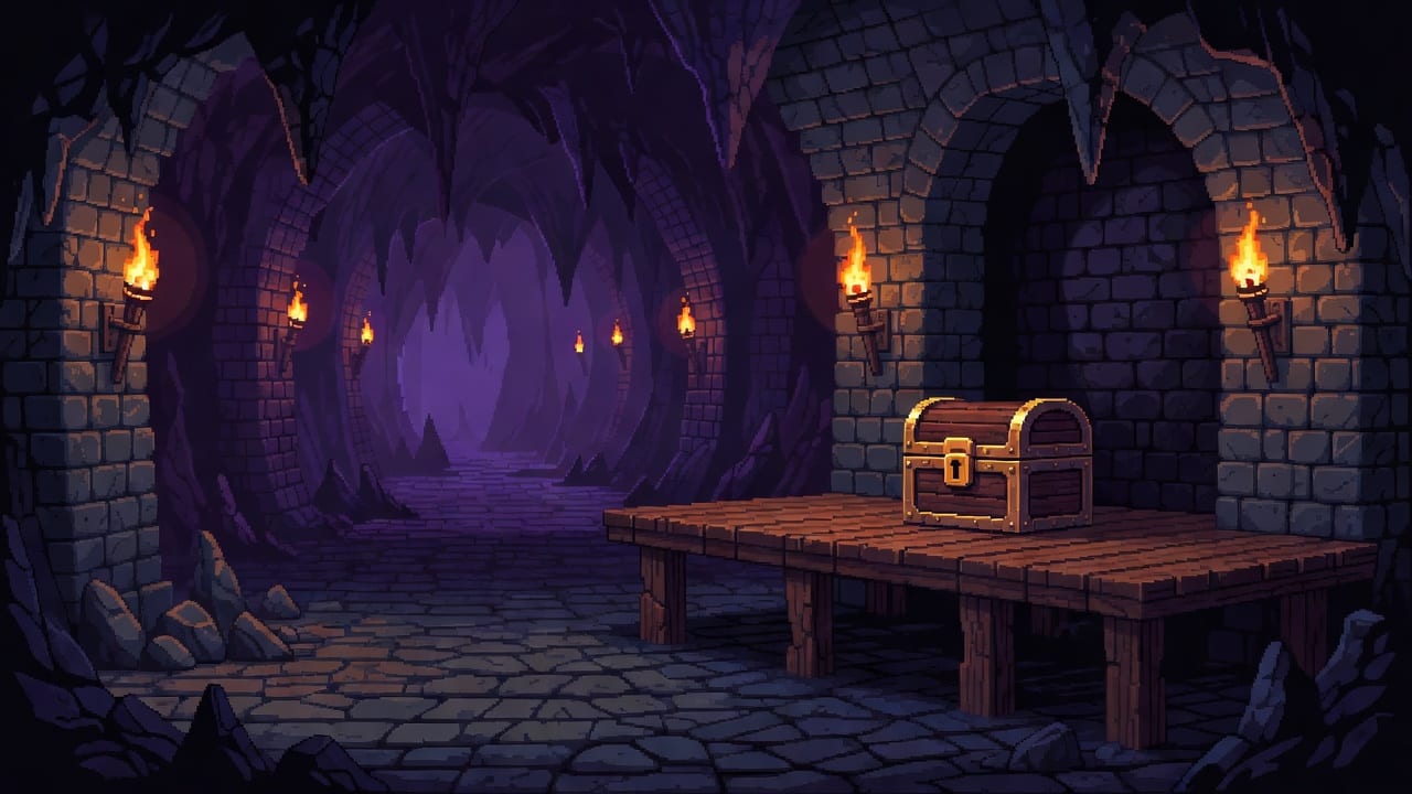 Pixel RPG Dungeon Background