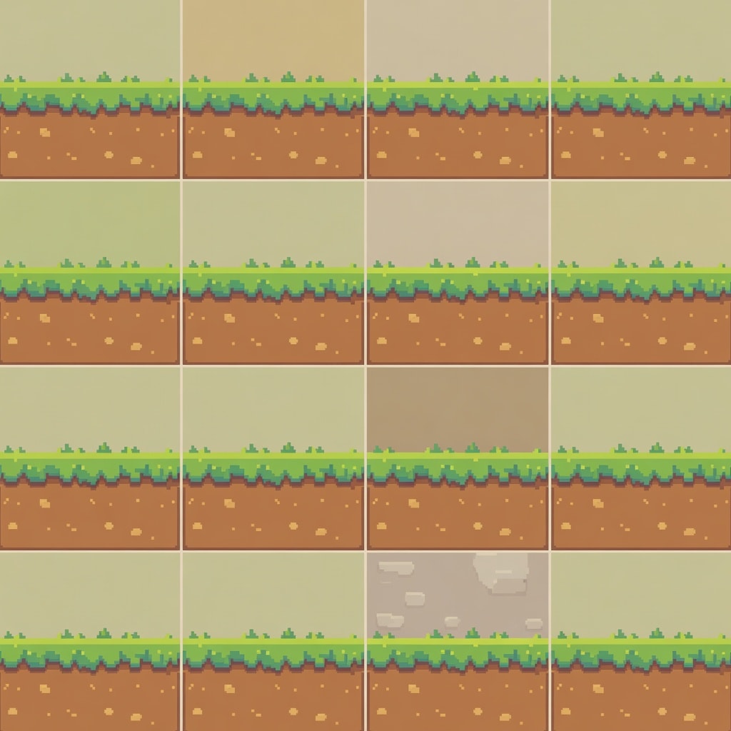 Pastoral Platformer Terrain Tileset Atlas