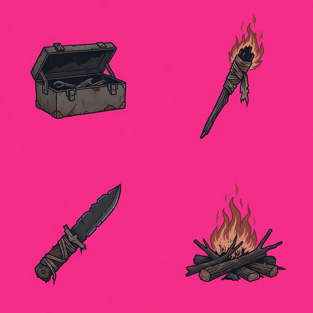 Card Icons Batch 4 (toolbox torch knife campfire) (4 / 4)