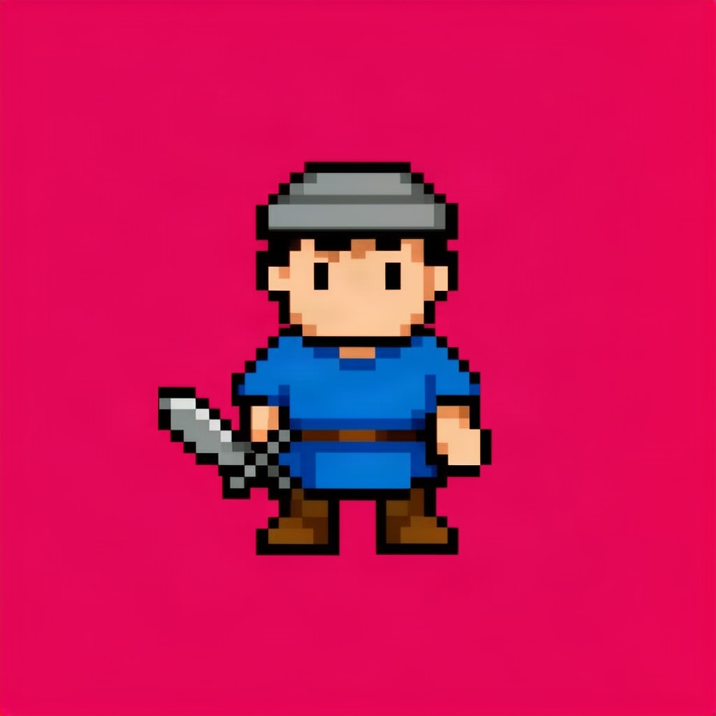 Image: A single 16 by 16 pixel NES sprite of a front-faci