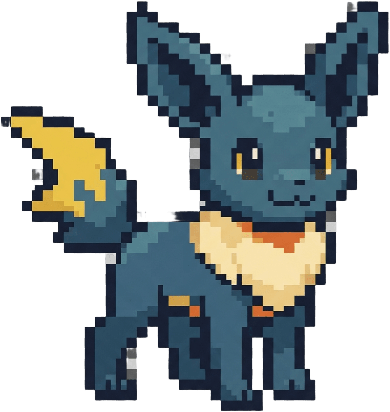 Image: Pixel art creature sprite for a retro handheld mon