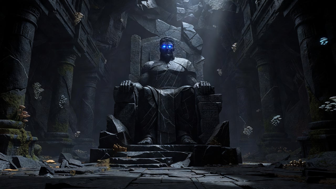 God Statue Boss Scene