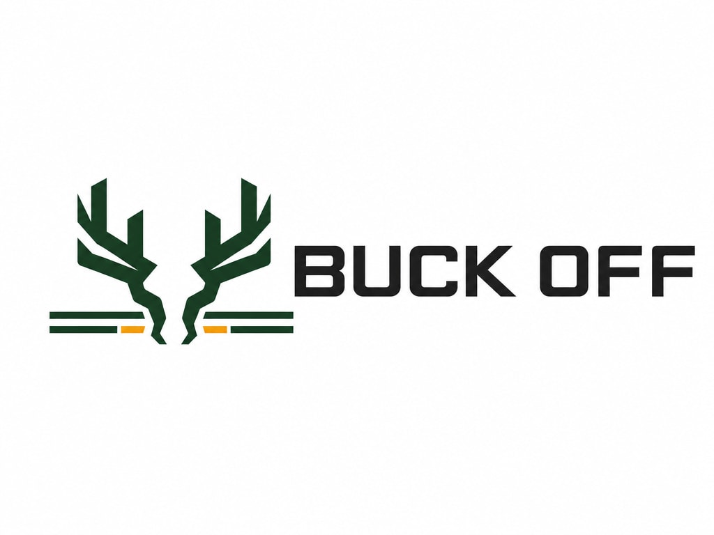 BUCK OFF Logo Concept 2 - Antlers + Negative Space
