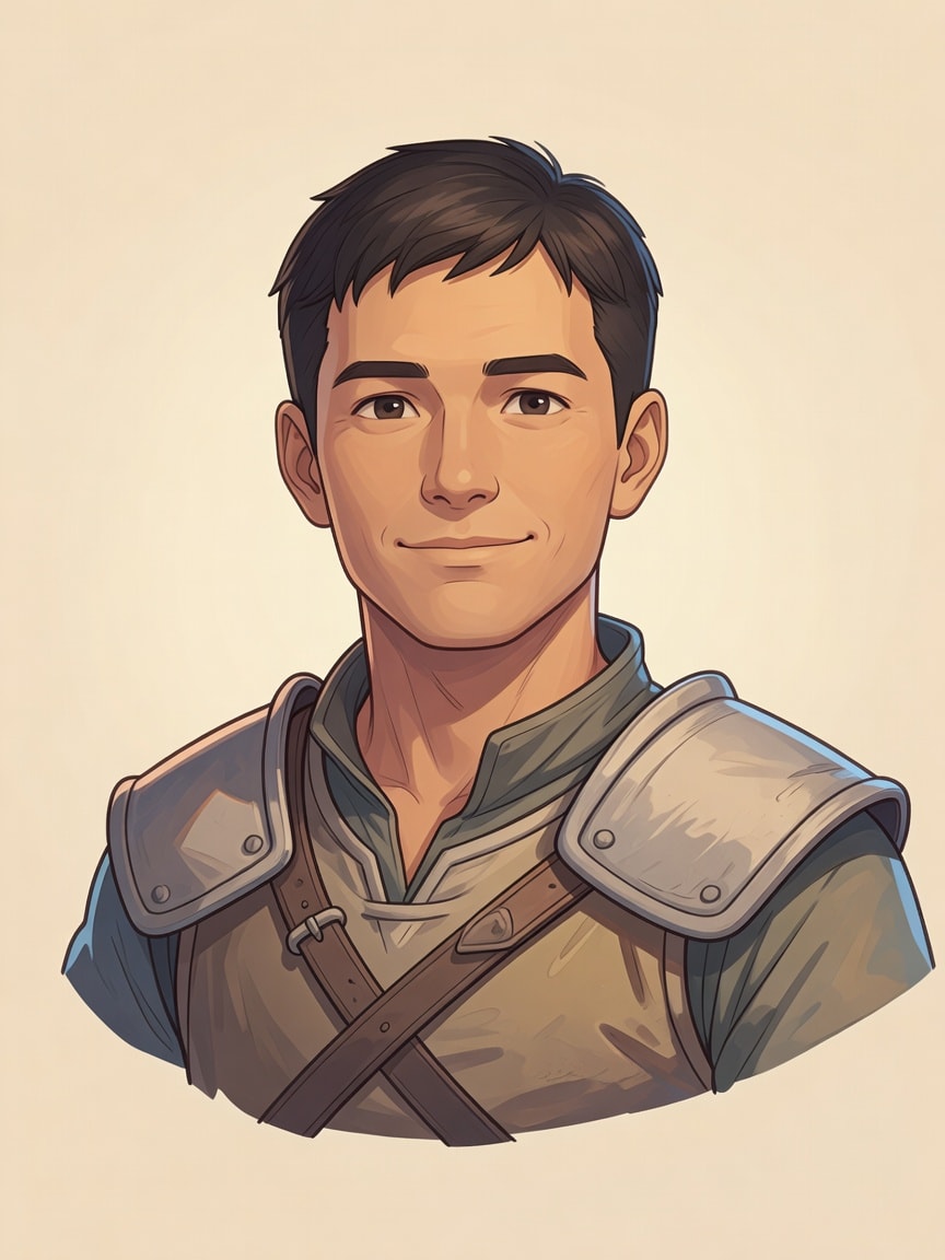 Male Adventurer Face Portrait