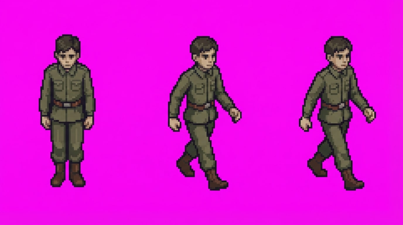 U-017 Boy Soldier Sprite Sheet
