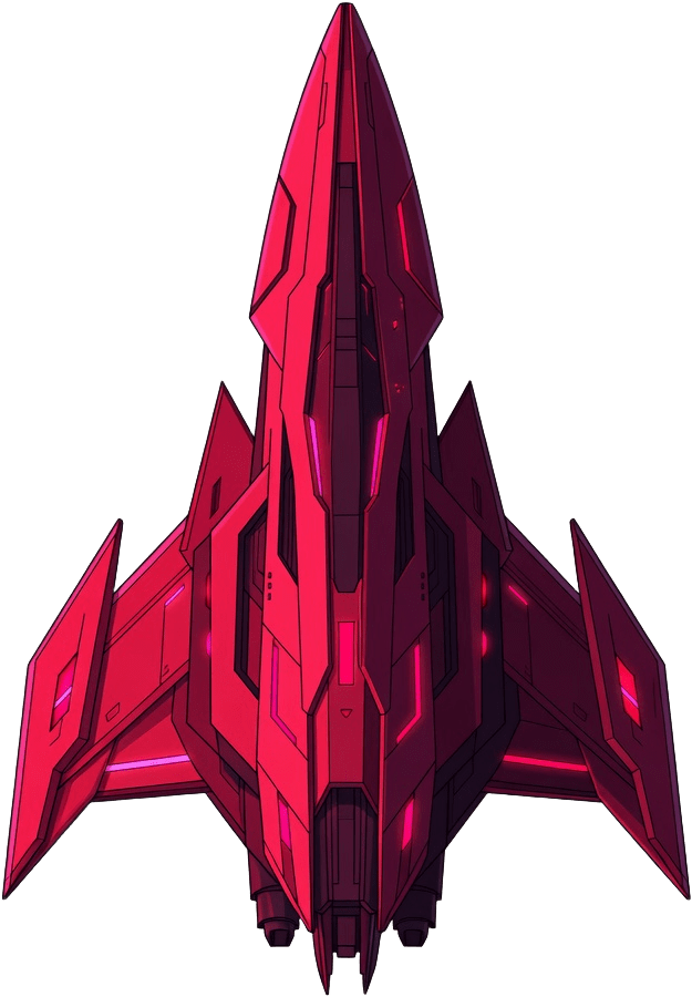 Pirate Raider Hull (Red/Magenta, Top-Down)