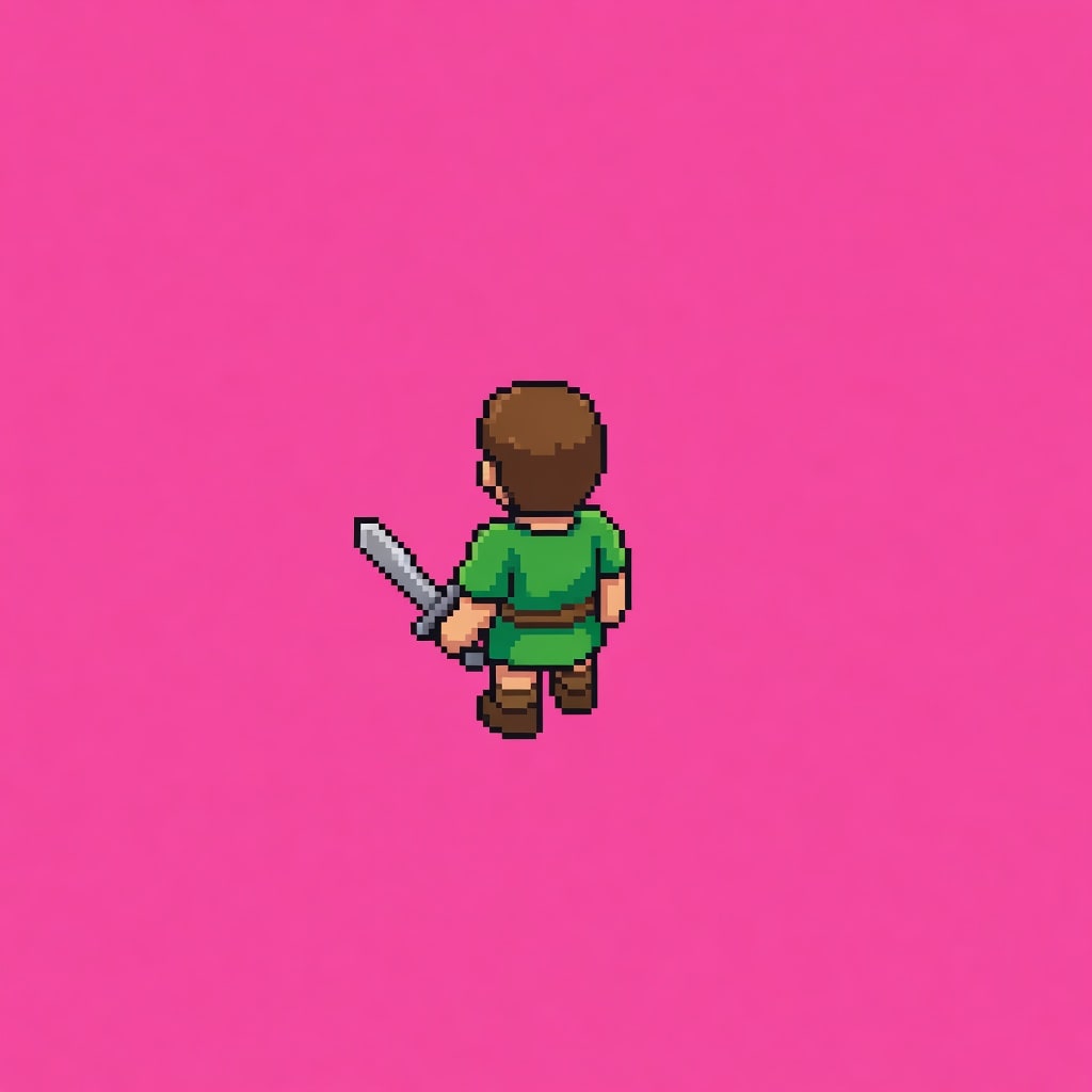 Top-down Pixel Hero with Sword