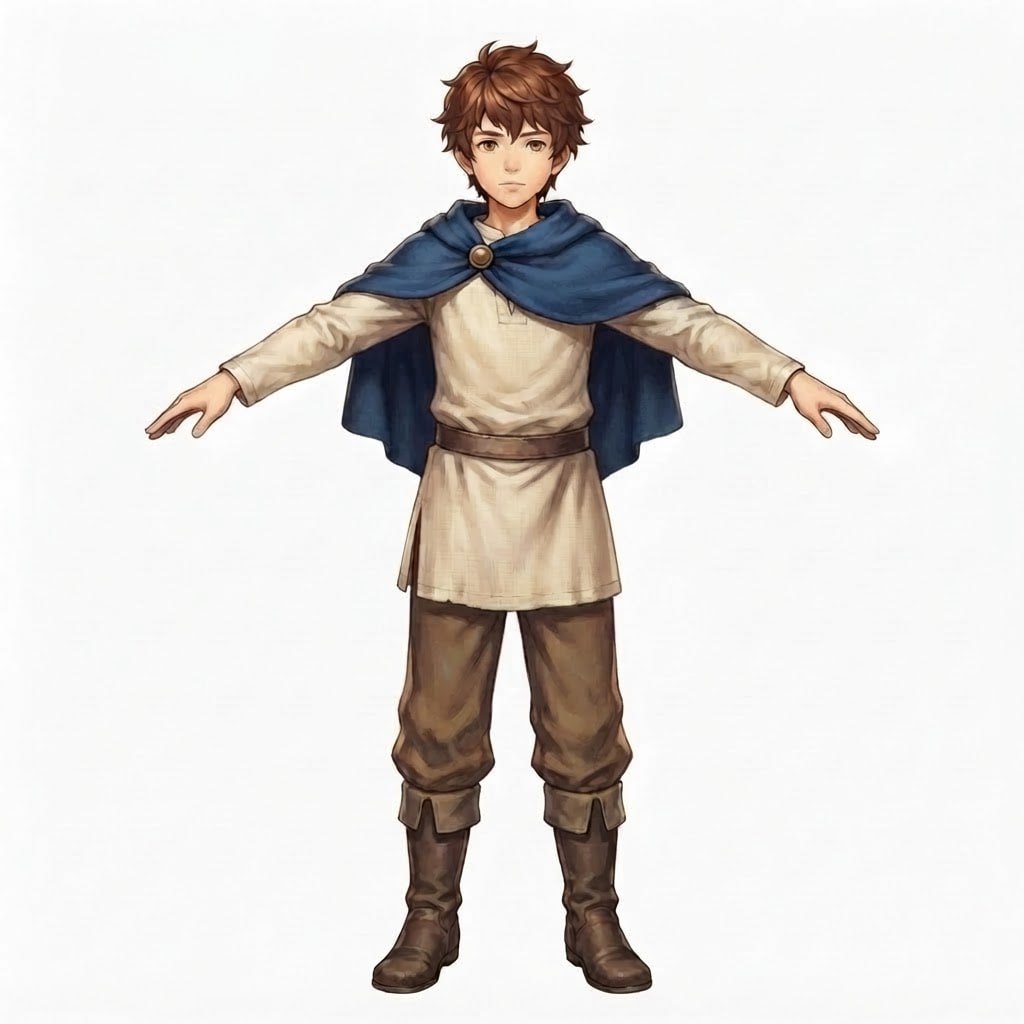Image: The same young teenage squire boy — identical face