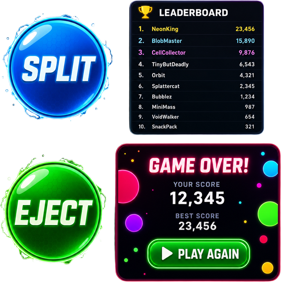Neon Mobile HUD and Buttons