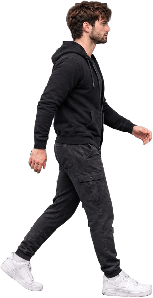 Bearded Man Walking