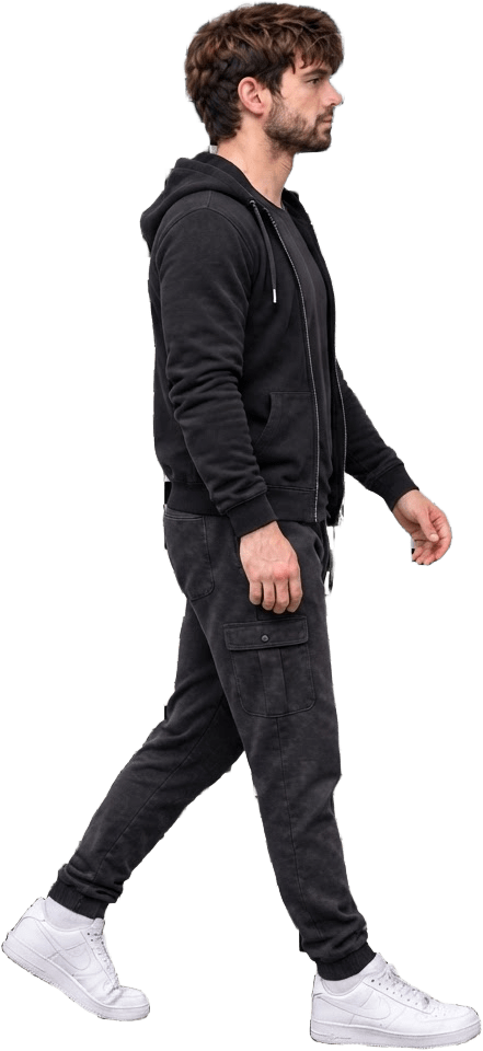 Bearded Man Walking (2)