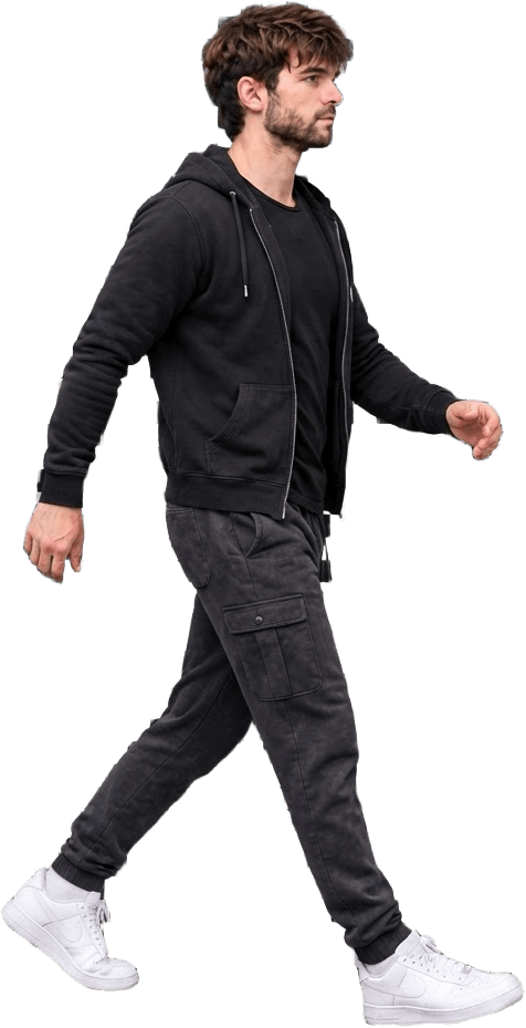 Bearded Man Walking (3)