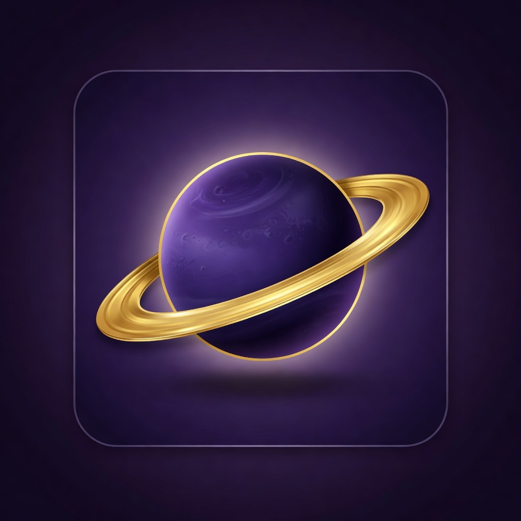 Premium Ringed Planet Symbol