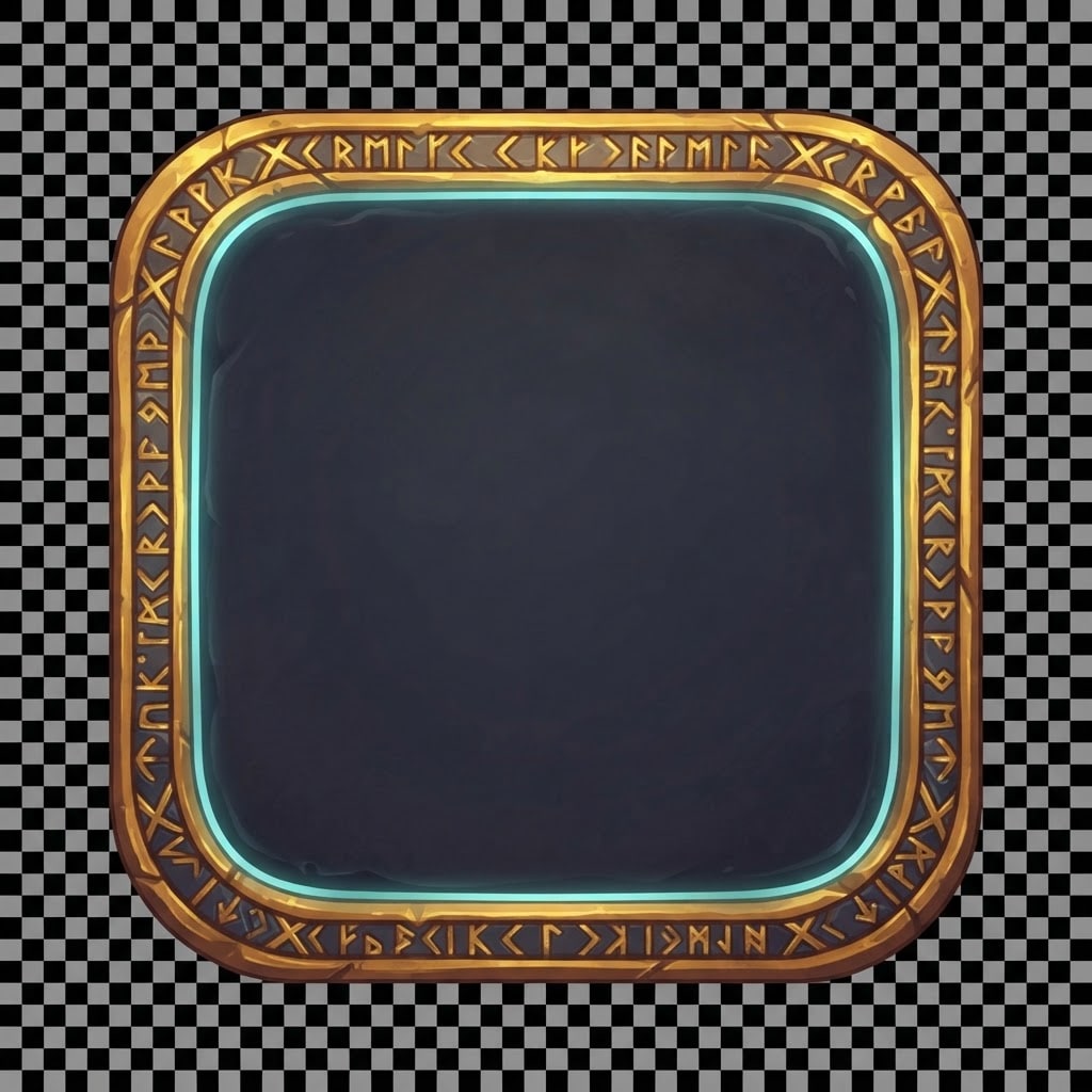 Image: A single empty UI panel frame for a cozy fantasy g