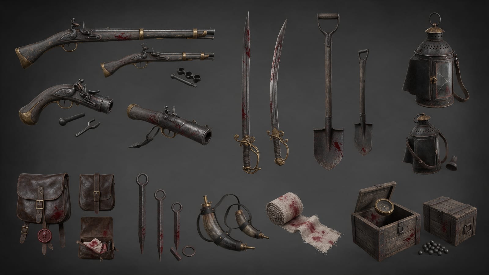 Ashen Concord Weapons and Props Sheet