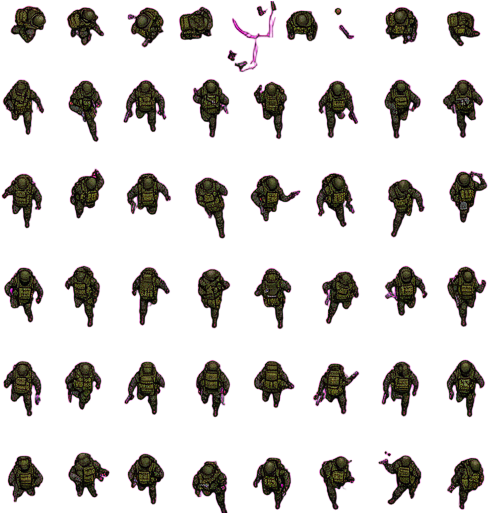 Top Down Tactical Soldier Sprite Sheet