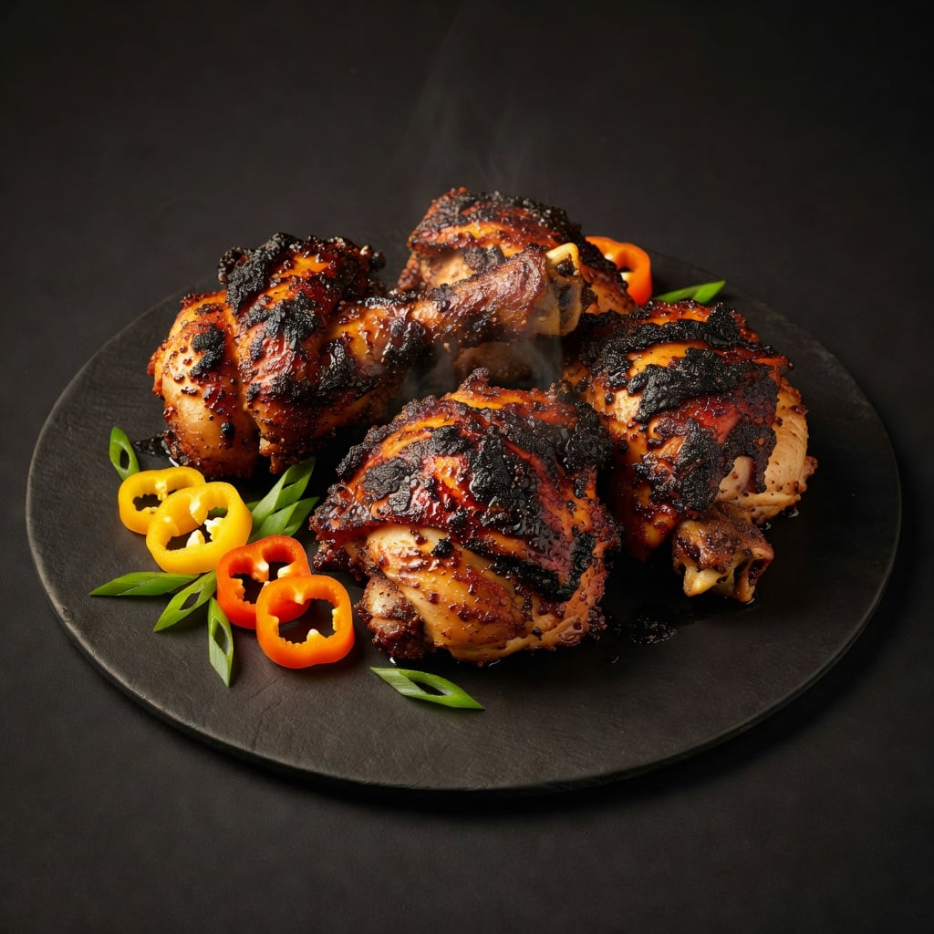 jerk chicken dish photo