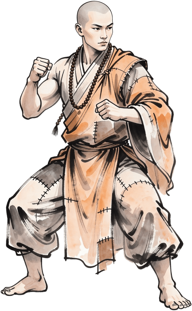 Ink-Wash Shaolin Monk
