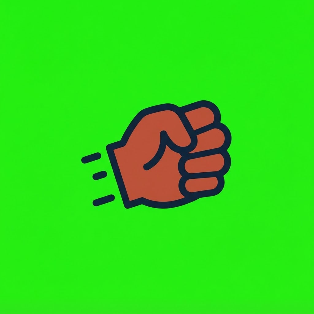 Image: A flat vector game status icon: a clenched fist se