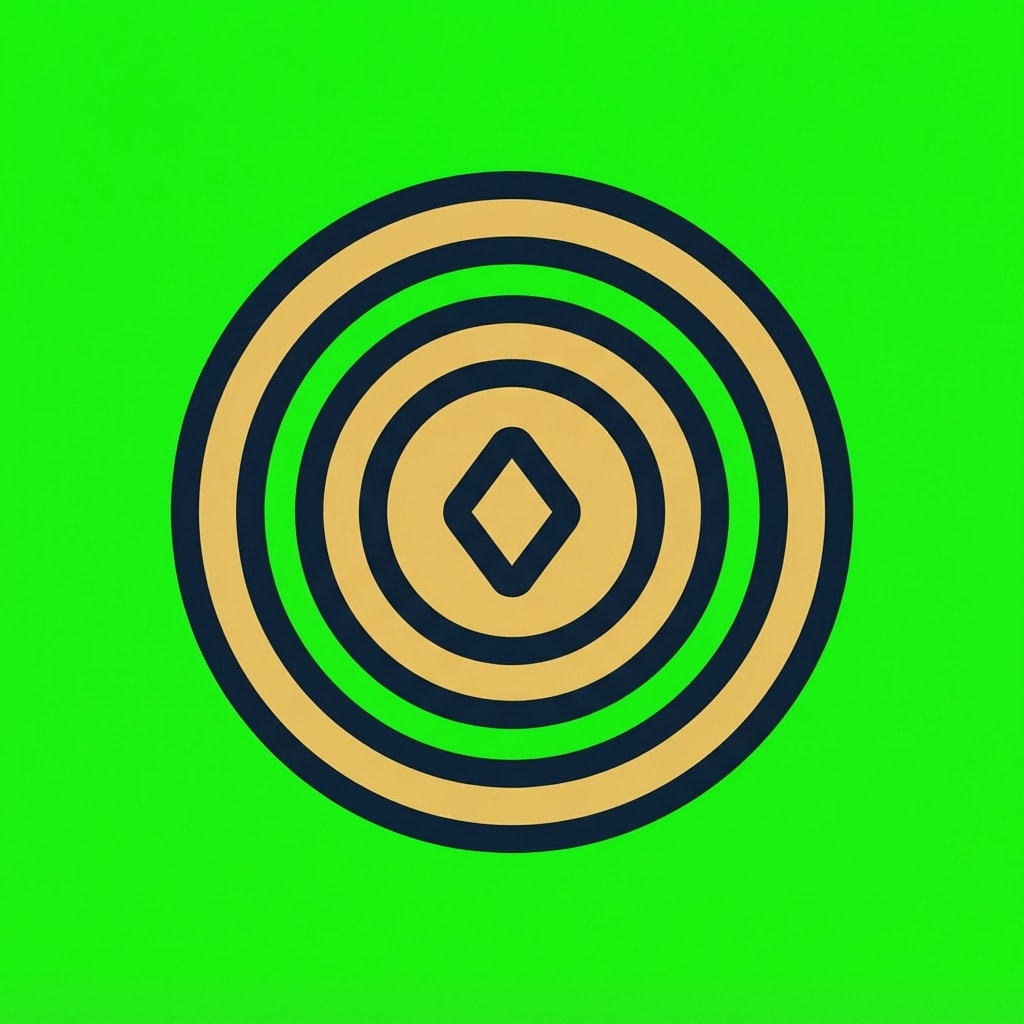 Image: A flat vector game status icon: two concentric pro