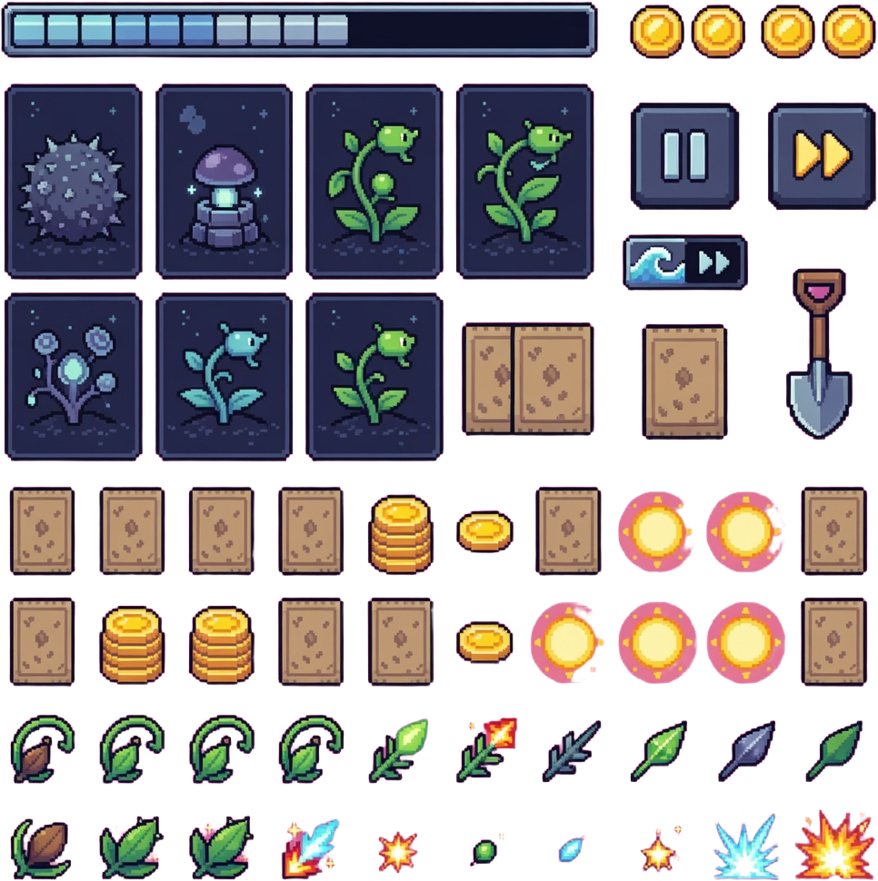 Pixel Garden Defense UI Kit