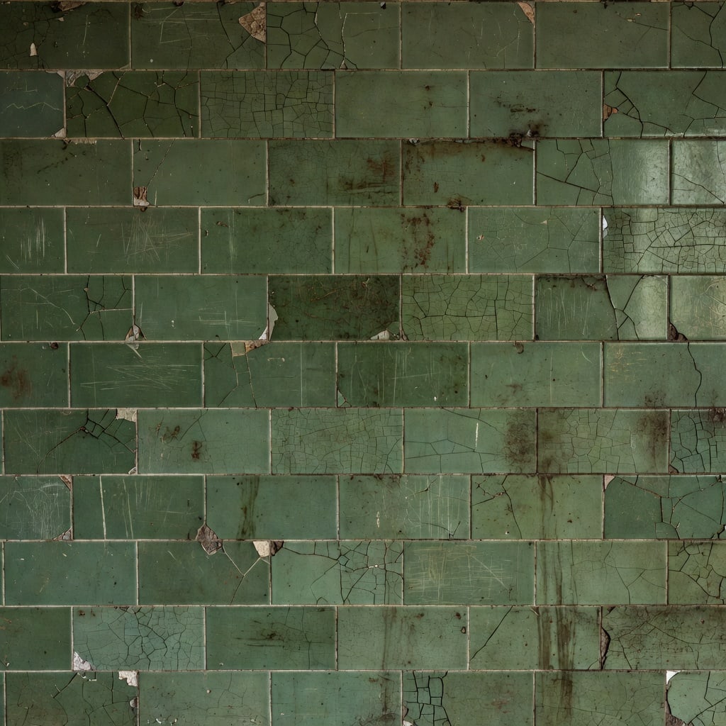 Victorian Asylum Green Dado Tiles Seamless