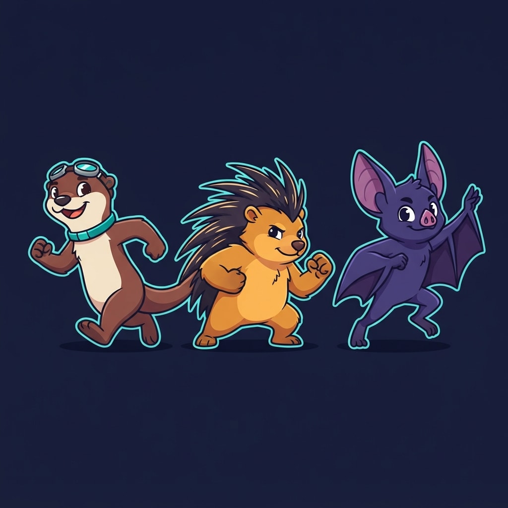 Image: Character concept sheet for a 2D platformer, three
