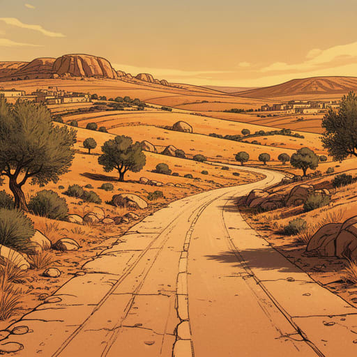 Warm Golden Homecoming Landscape