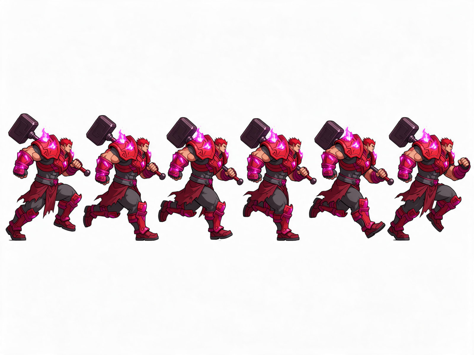 Magenta Hammer Fighter Run Strip