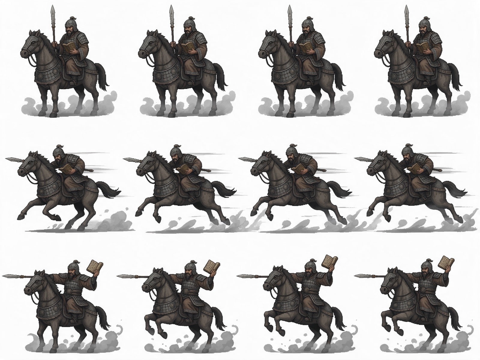 Zhang Guifang Mounted Warrior Sprite Sheet