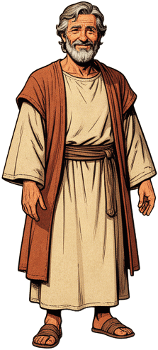 Warm Bearded Elder Character