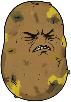 Disgusted Potato Character