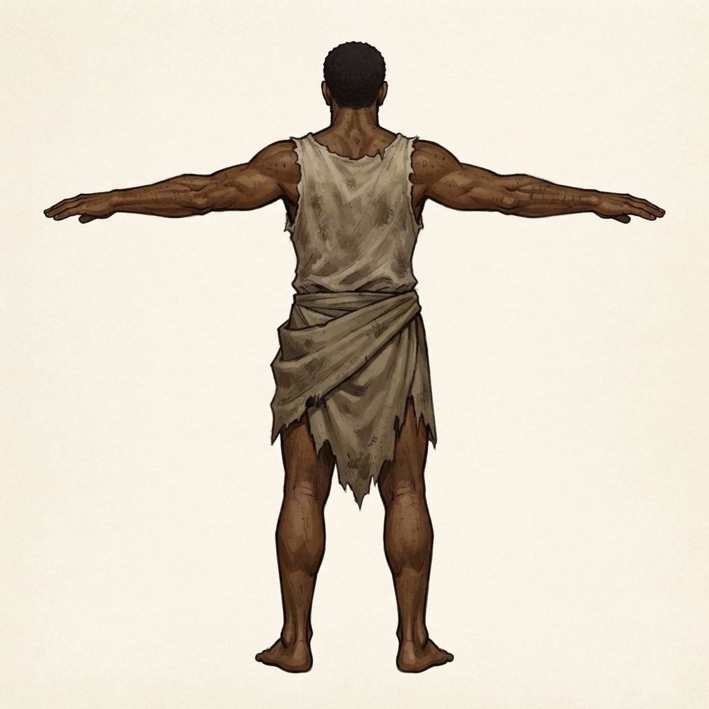 Image: Isolated single male figure only, full body, T-pos