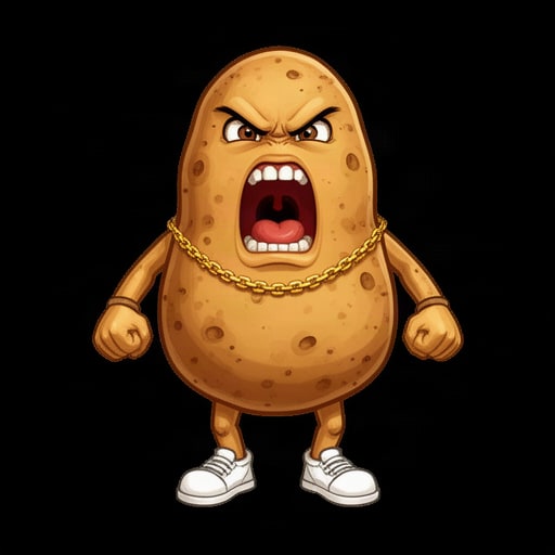 Angry Potato Shouting Character