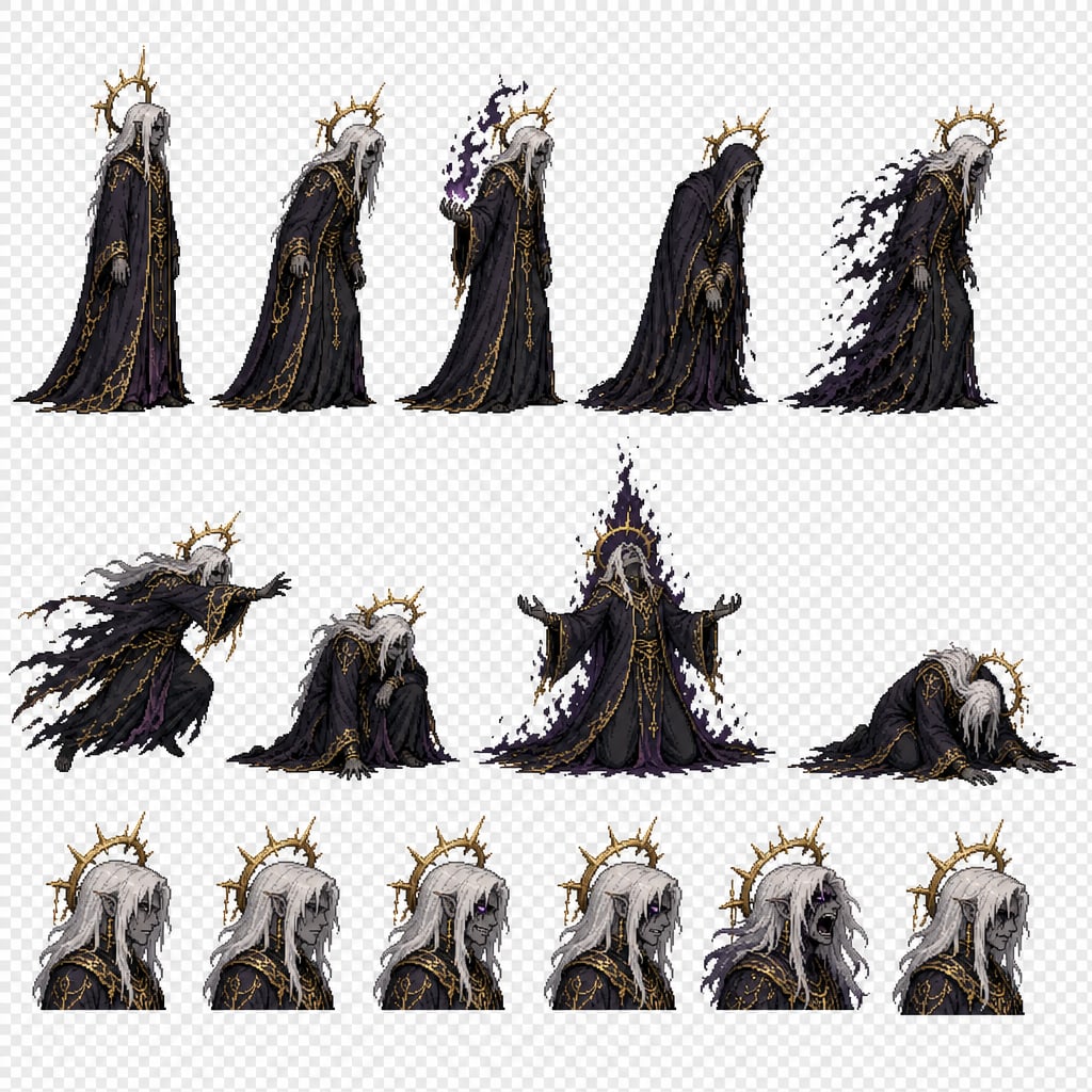 A character sprite sheet with a (2)