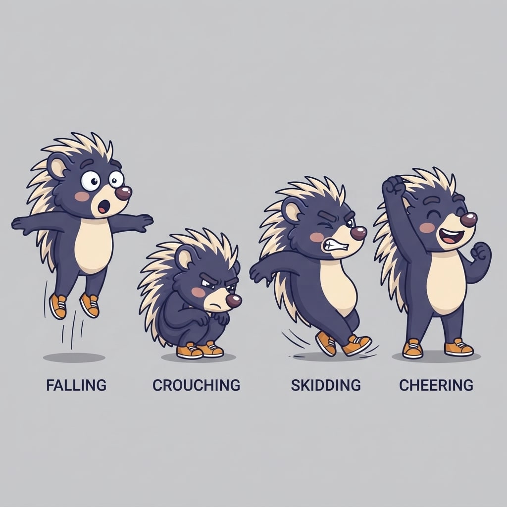 Image: Pose sheet of THIS EXACT character. Draw the same