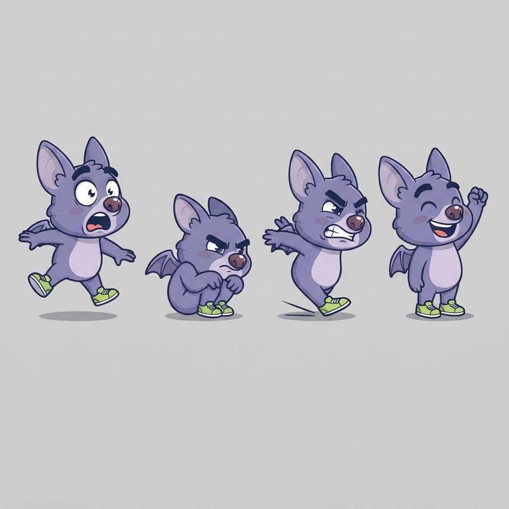 Image: Pose sheet of THIS EXACT character. Draw the same 