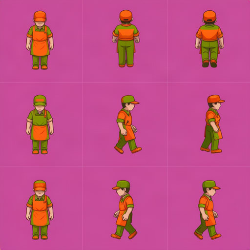Orange Green Store Clerk