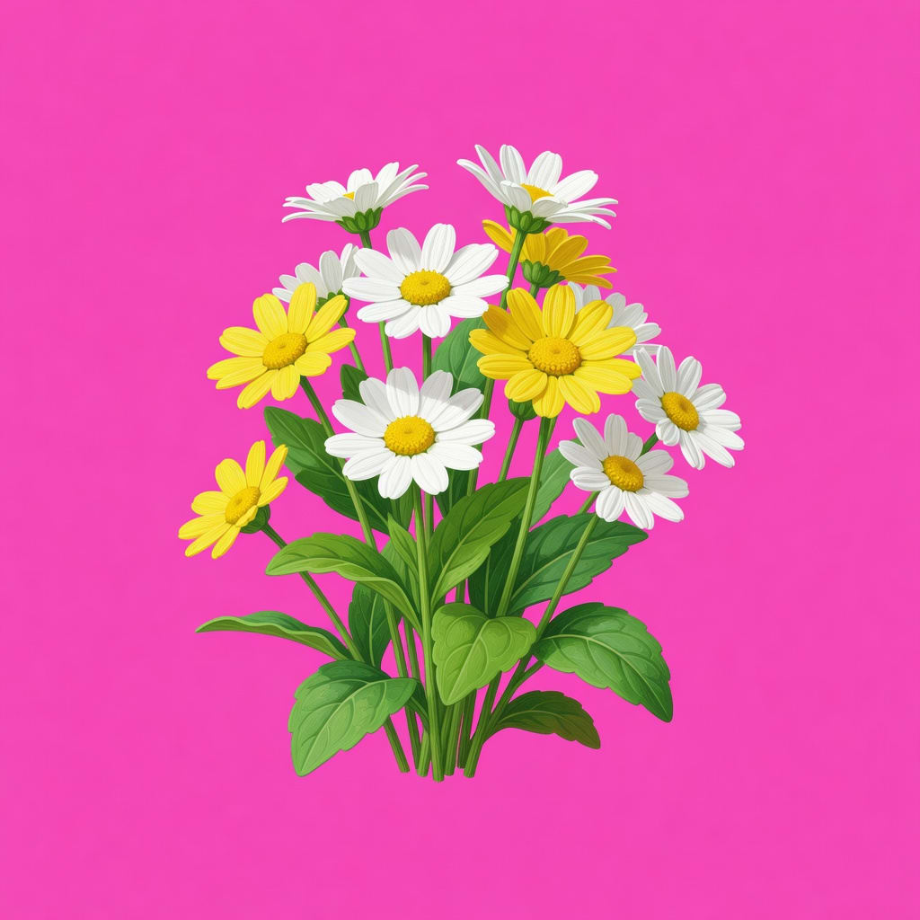 Realistic flowers cluster